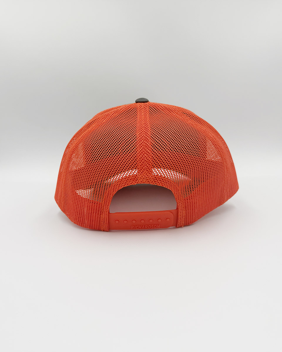Trucker Snapback Hat - Orange/Grey - Image 3